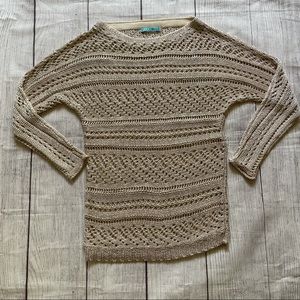 Alice + Olivia Patrick Gold Crochet Sweater